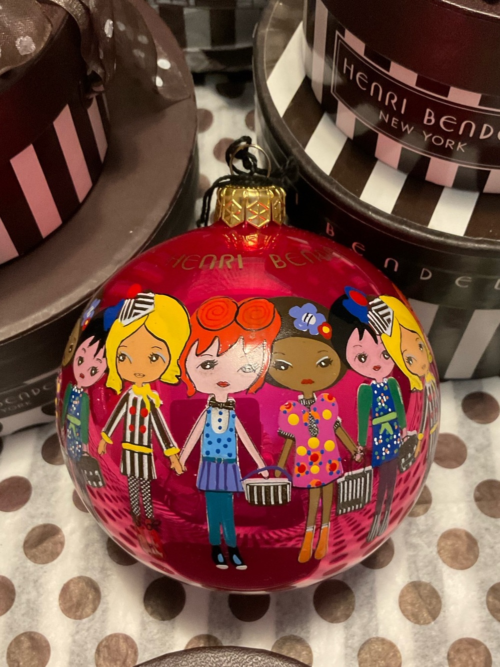 Rare Henri Bendel Joy to the World Bendel Dolls Ornament with Tag & Original Box - Picture 11 of 16